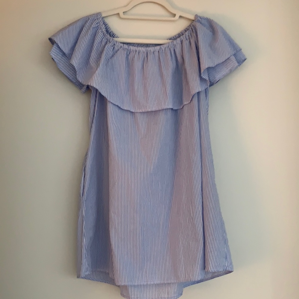 Zara blue & white stripe dress